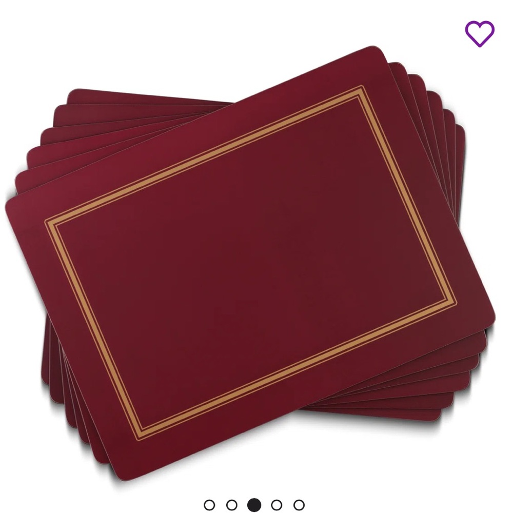 NIB Pimpernel Burgundy Placemats, set of 4